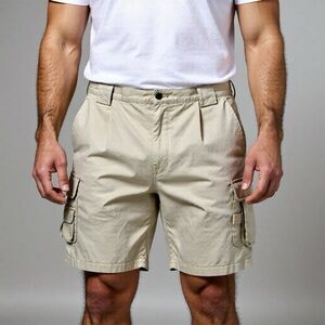 Orvis Cargo Shorts Mens Size 44 Tan 100% Cotton Fishing Camping Hiking